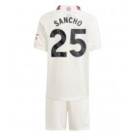 Billiga Manchester United Jadon Sancho #25 Barnkläder Tredje fotbollskläder till baby 2023-24 Kortärmad (+ Korta byxor)